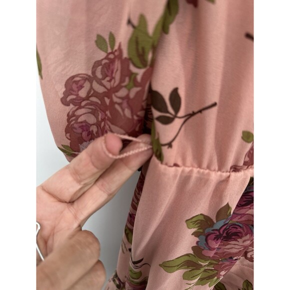 Betsey Johnson Women’s Rose Print Ruffle Cap Sleeve Wrap Midi Dress size8 - Picture 10 of 16